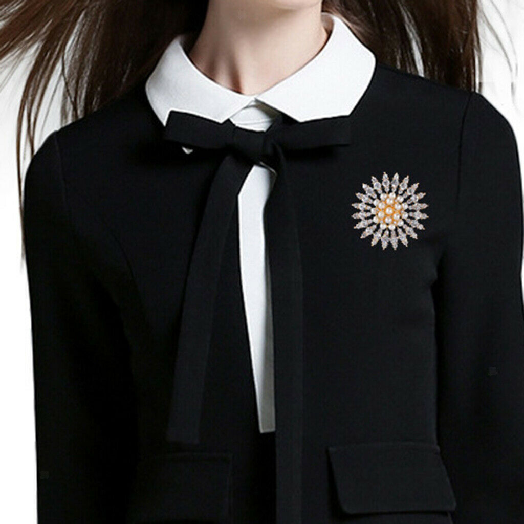 Women Lady Crystal Wedding Flower Bouquet Brooch Collar Lapel Badge Charms