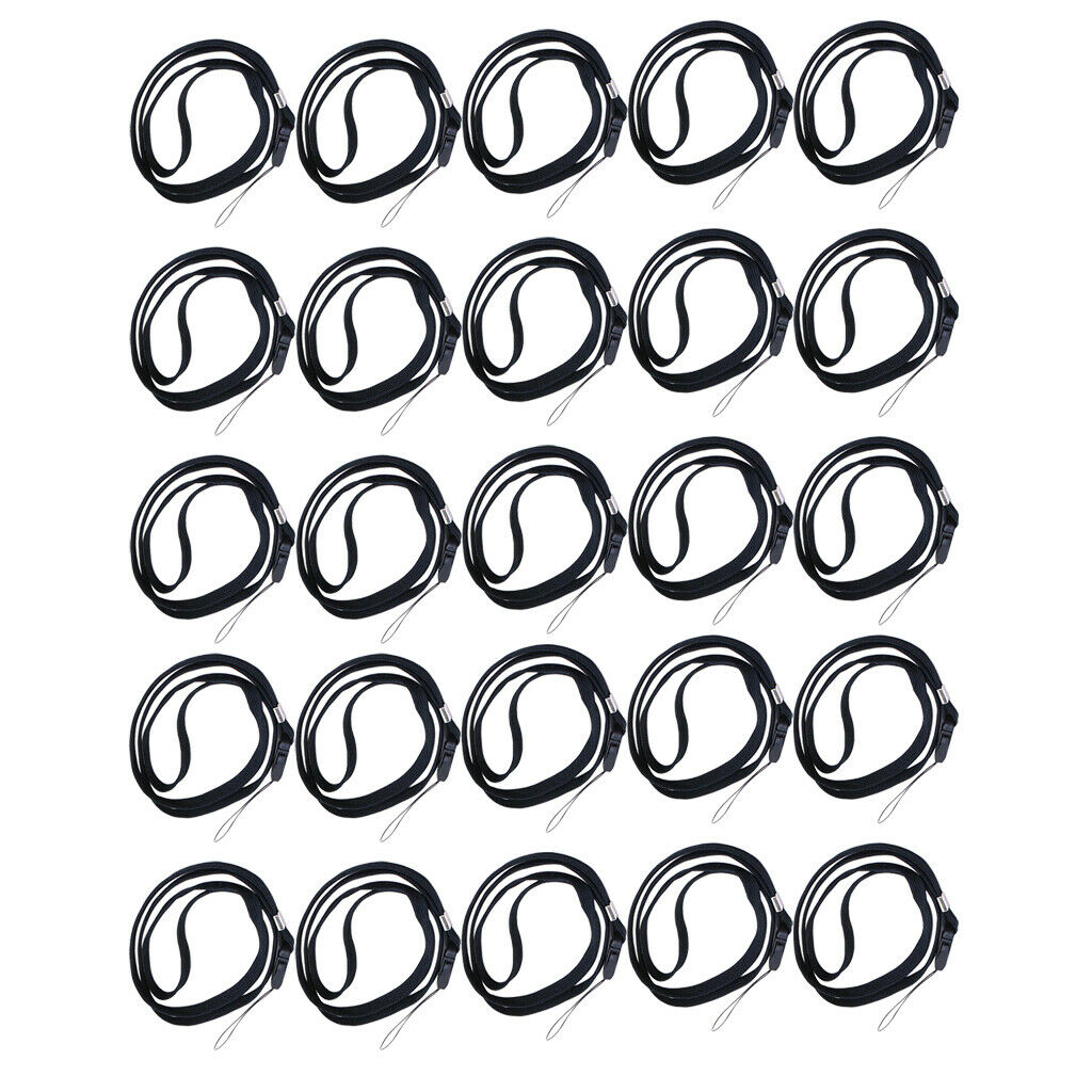 25x 16inch Black Neck Strap Lanyard for Mp3 Cell Phone ID Card
