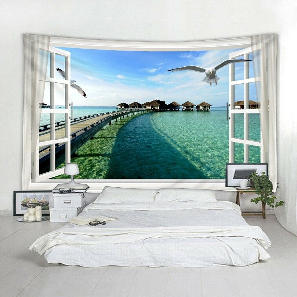Landscape Wall Hanging Bedding Tapestry, Picnic Mat, Doormat, Yoga Rug
