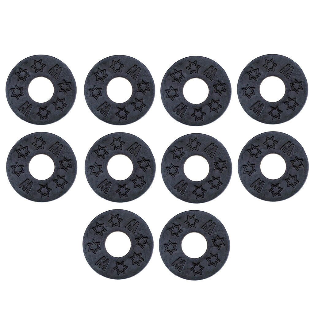 20 Pieces Guitar Strap Block Rubber Safety Strap Lock Washer Gasket Black