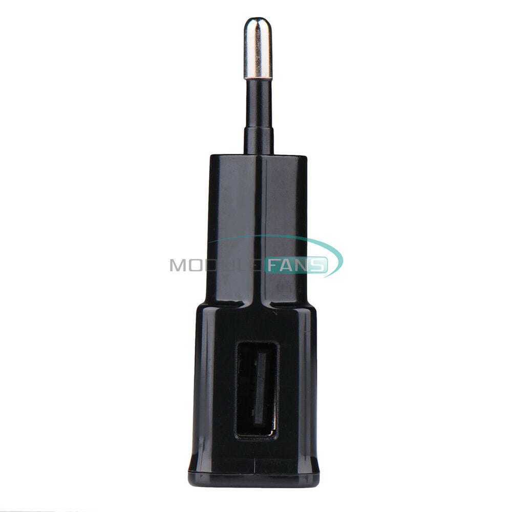 USB EU Plug 5V 2A Wall Charger 1 Port Charging Travel Adjust Power Adapter