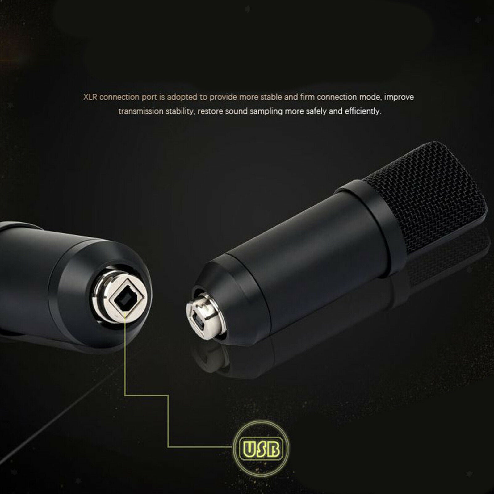 Professional USB Condenser Microphone Mic + Stand Recording Gaming Streaming