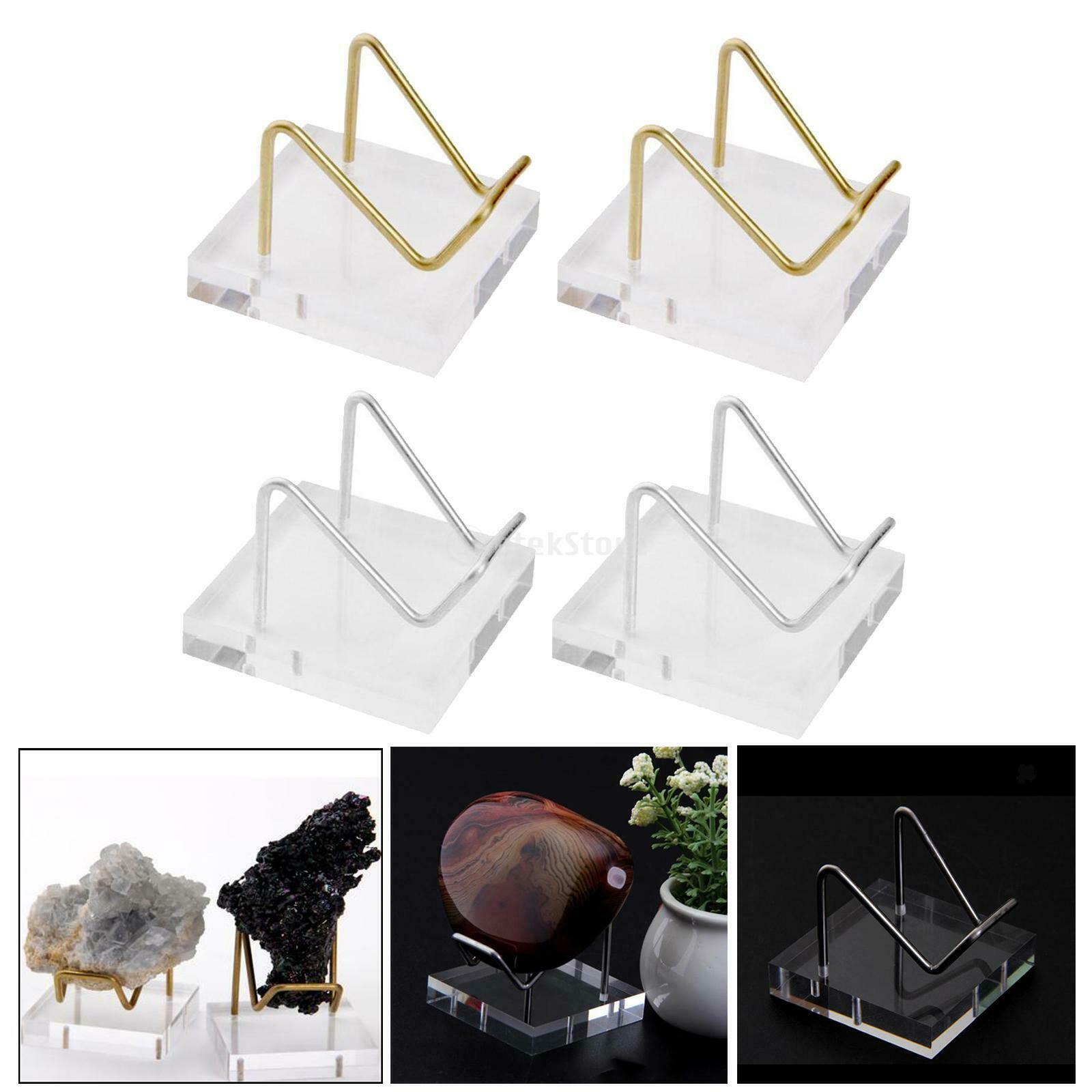 Set of 4 Metal Arm Acrylic Base Display Stand Easel for Crystal Ball Decor
