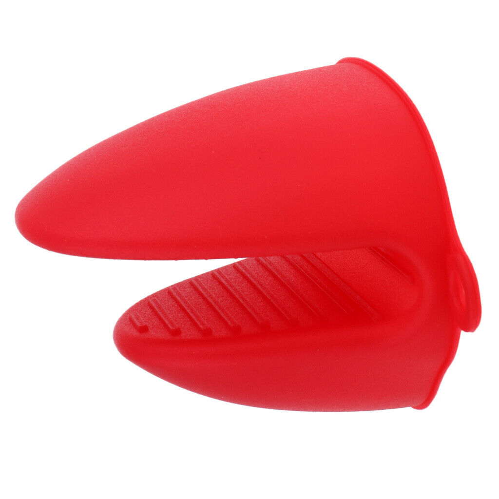2pcs Heat Resistant Silicone Oven Glove Pot Holder Grip Pinch Mitts Red
