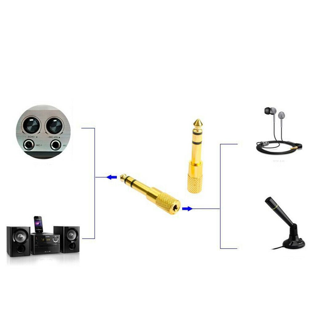 6.35mm Male to 3.5mm Female Stereo Adapters for AV MP3 Players Smartphones