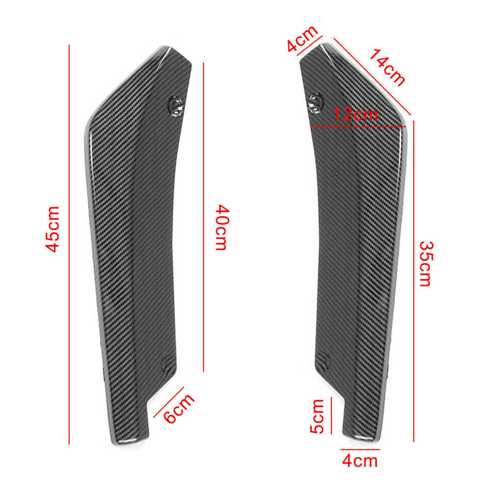 Carbon Fiber 2PCS Rear Bumper Lip Diffuser Splitter Canard Protector Accessories