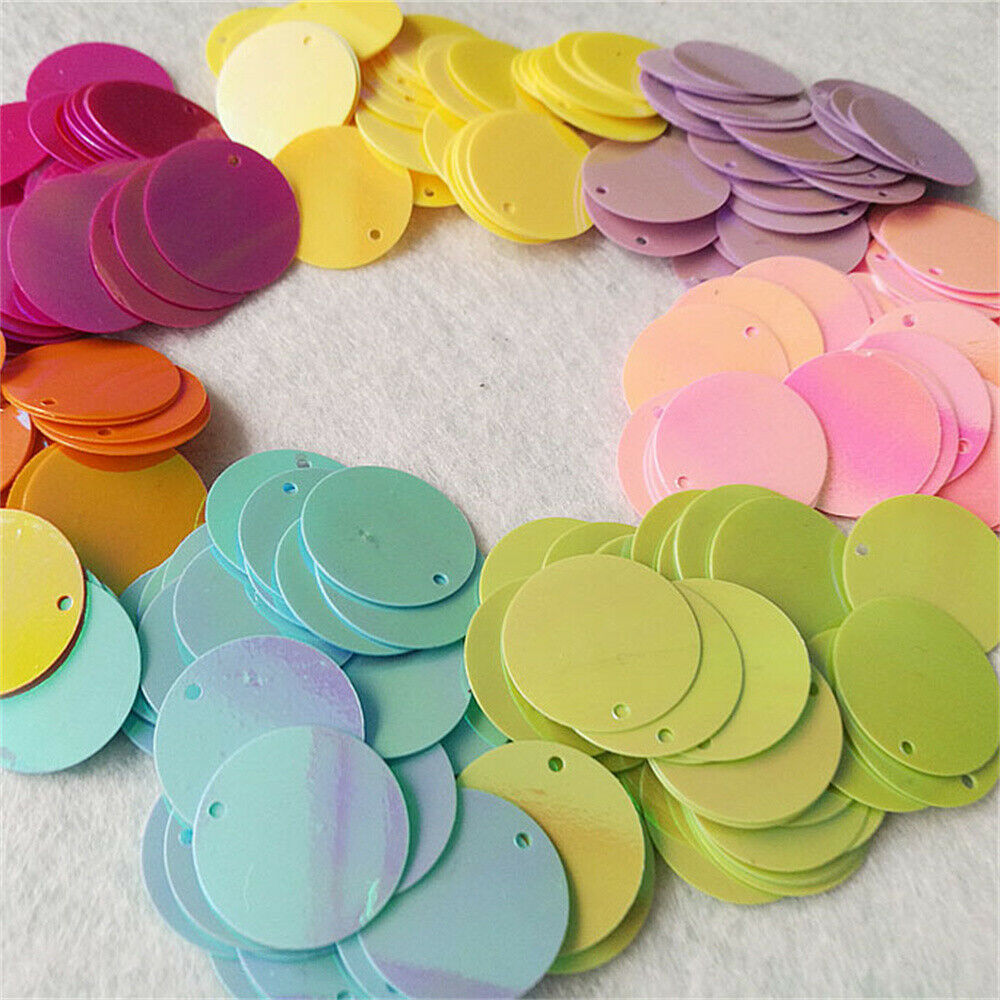 200 Mix Round Sequins Embellishments Loose Paillettes DIY Sewing Art Decors 20mm