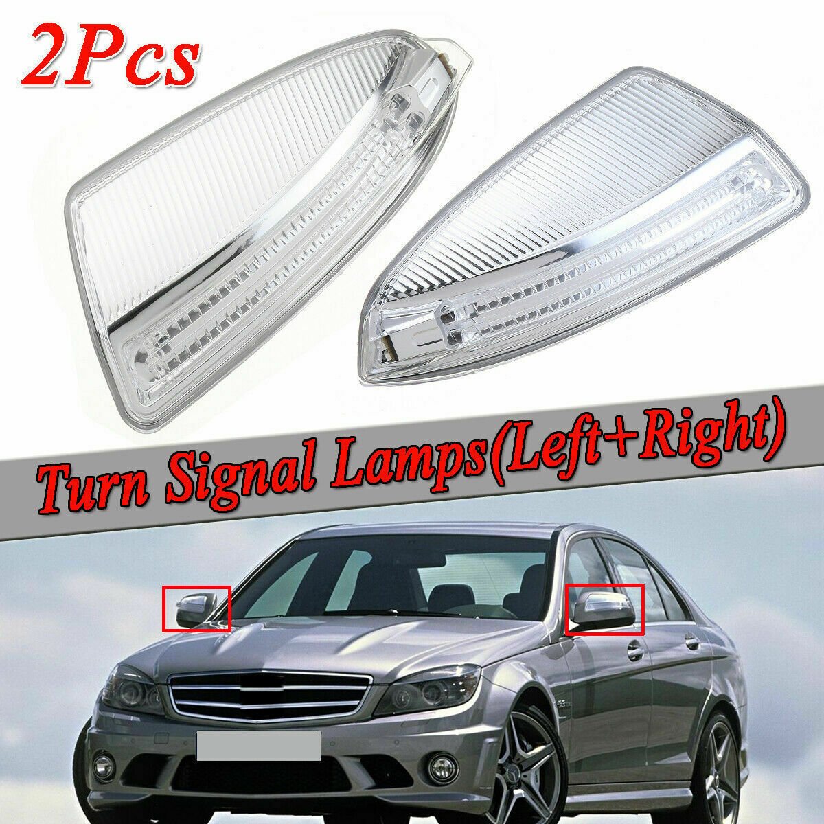 For Mercedes W204 C250 C300 C350 Door Mirror Side Mirror LED Turn Signal Light