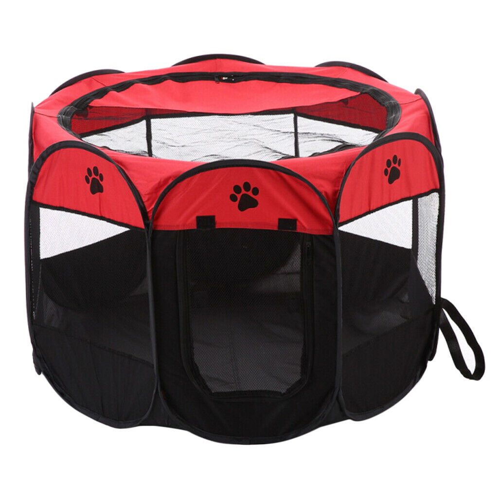 Foldable Pet Carrier Soft Sided Portable Pet Travel Tote Kennel Cage Red