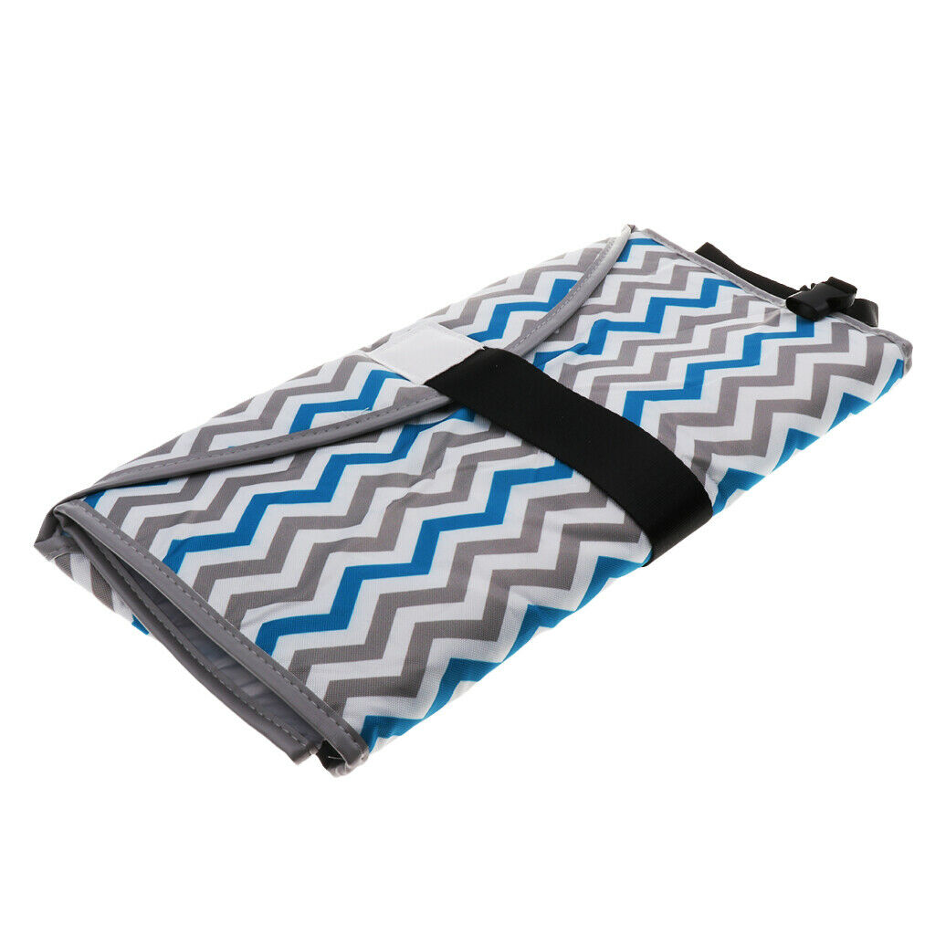 Baby Portable Changing Pad 3-in-1 Diaper Clutch Changing Station Wave