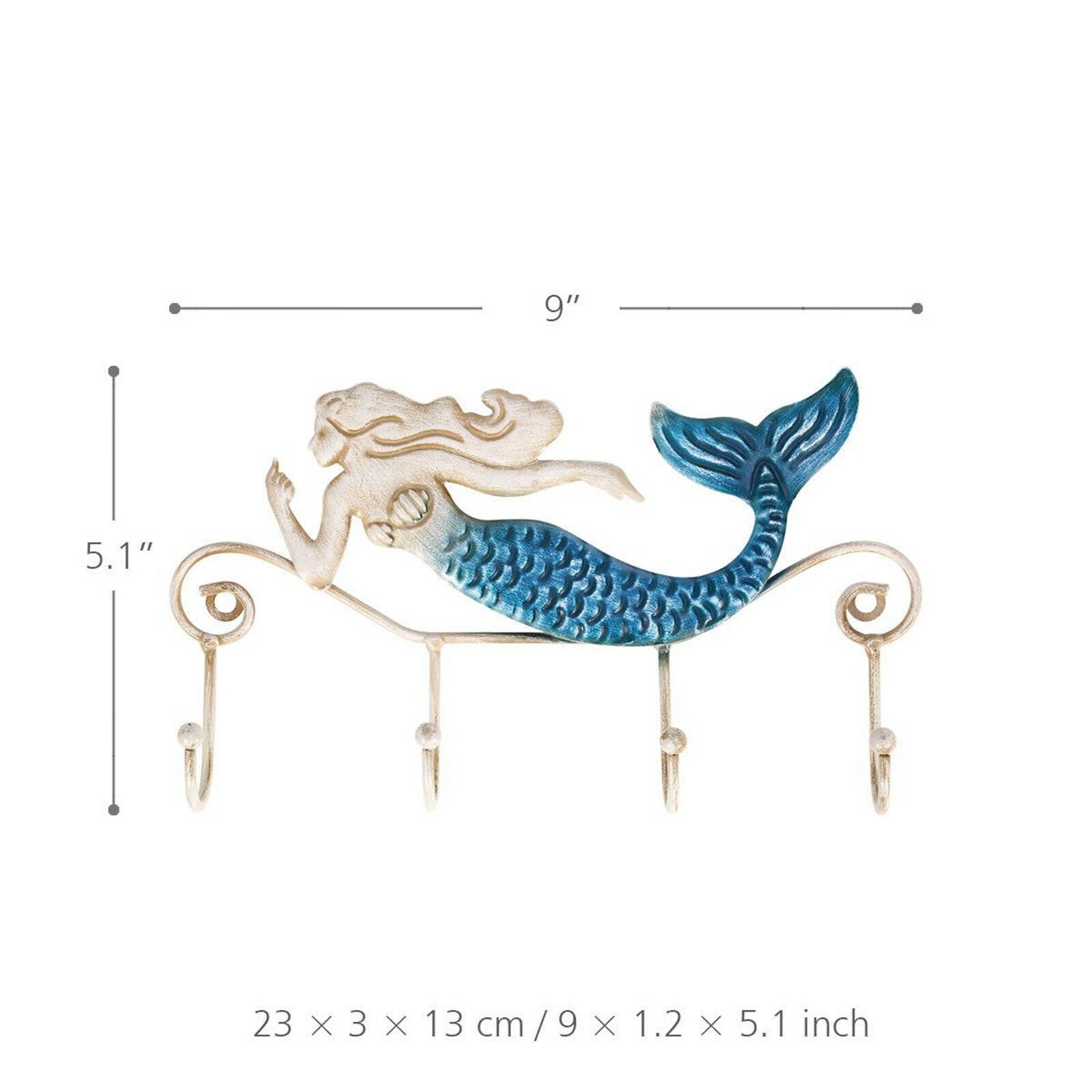 Key Holder Hooks House Storage Wall Mounted Rack for Mudroom 23x3x13cm