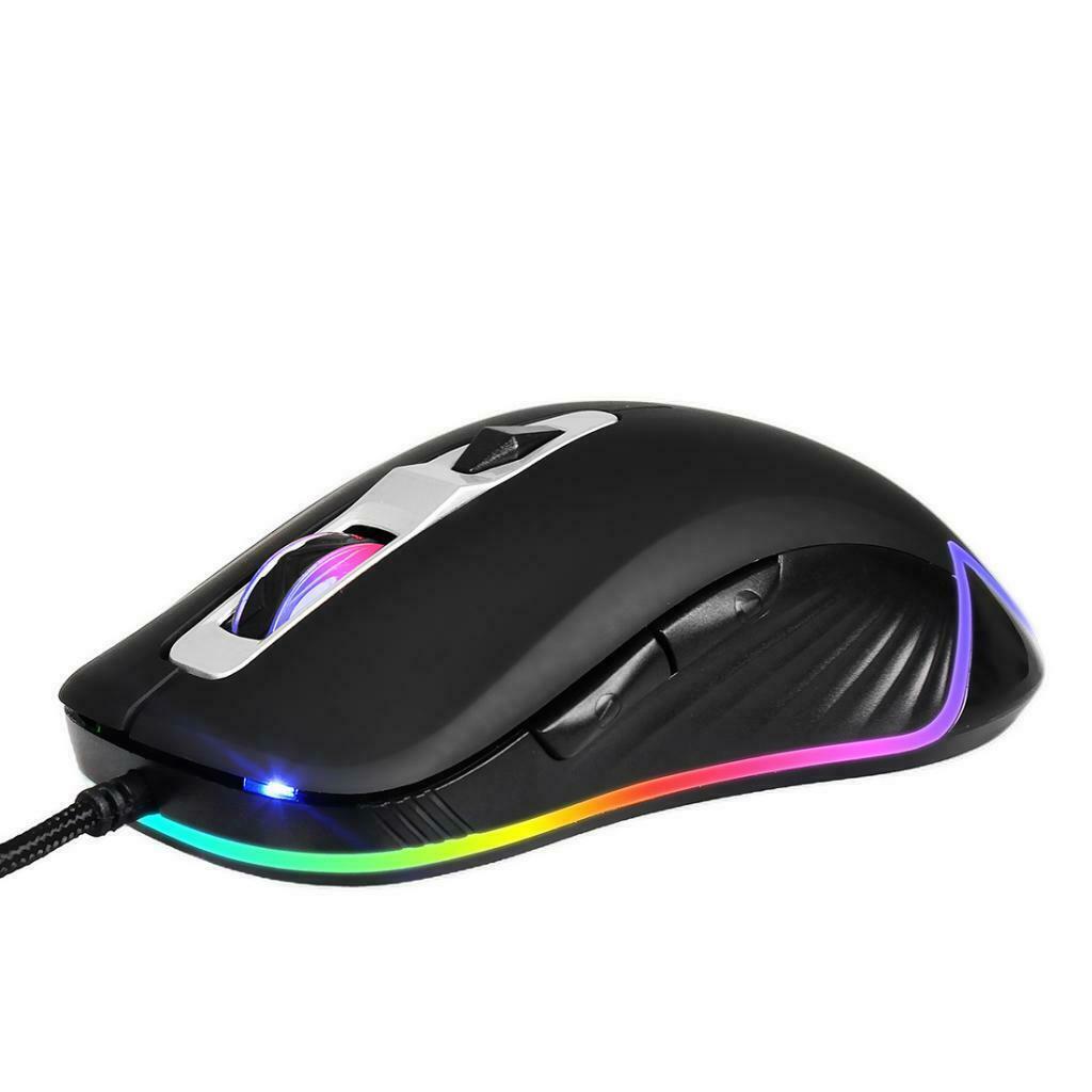G818 Wired Game Mouse Optoelectronic Mouse 4-mode RGB Glow Desktop Mouse