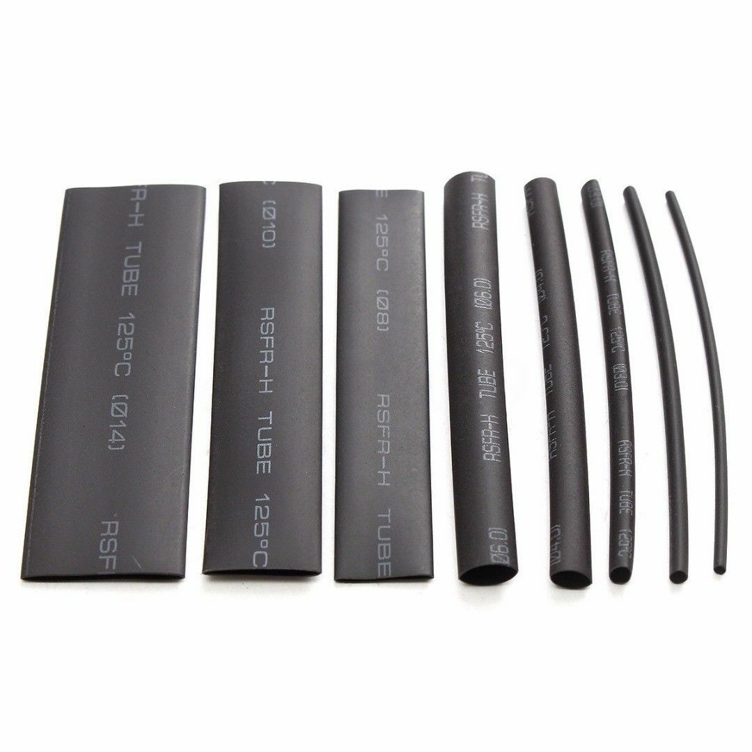 218pcs Black Glue Weatherproof Heat Shrink Sleeving Tubing Tube Assortment Kit