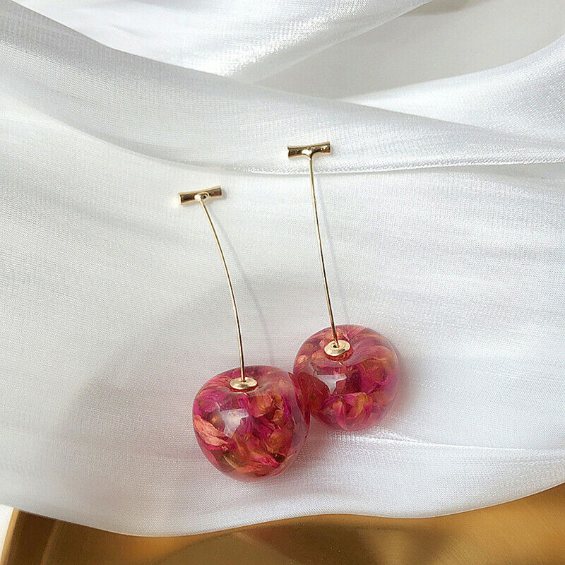 2021 Fashion Women Earrings Contracted Sweet Cherry Modelling Long Earrings