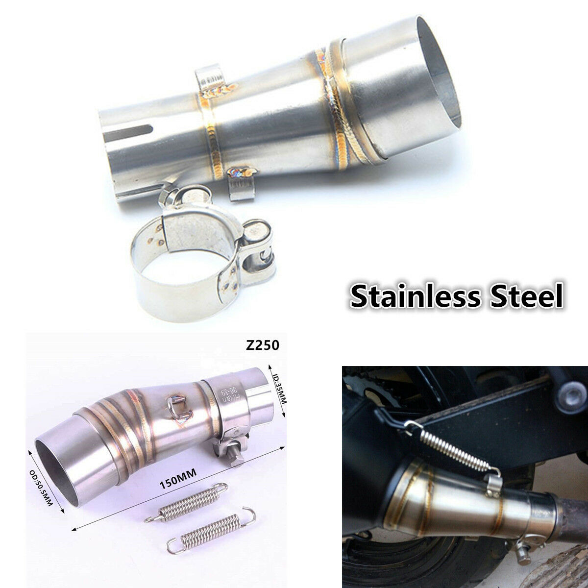 1Pcs Modified Motorcycle Exhaust Muffler Middle Pipe Link Middle Section Adapter