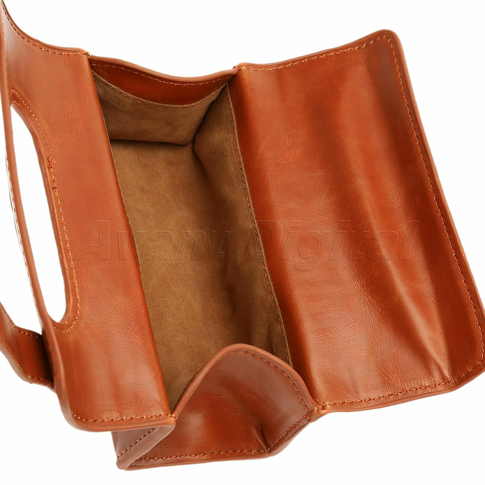 Brown Leather Men's Travel Sports Pouch Case Shaving Brush & Razor Toiletry Bag