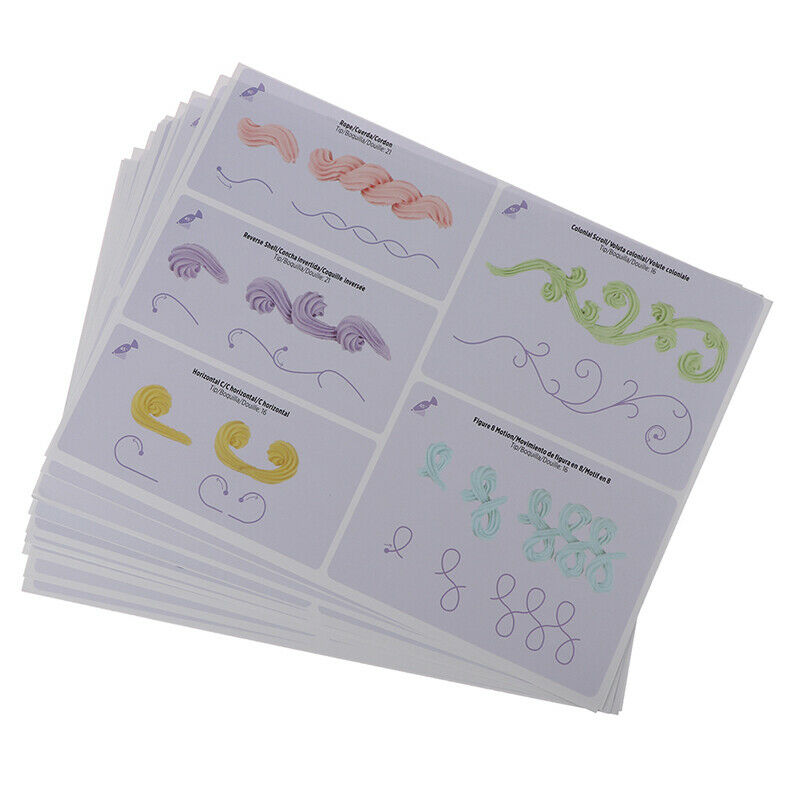 23pcs/set Cake Icing Piping DIY Practice Drawing Board Template Paper Dec.l8