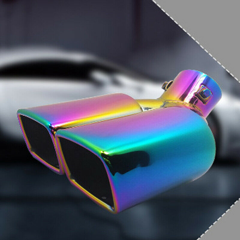 62mm Dual Exhaust Tip Exhaust Pipe Trim 2.5" Stainless Steel Muffler Tail Pipe