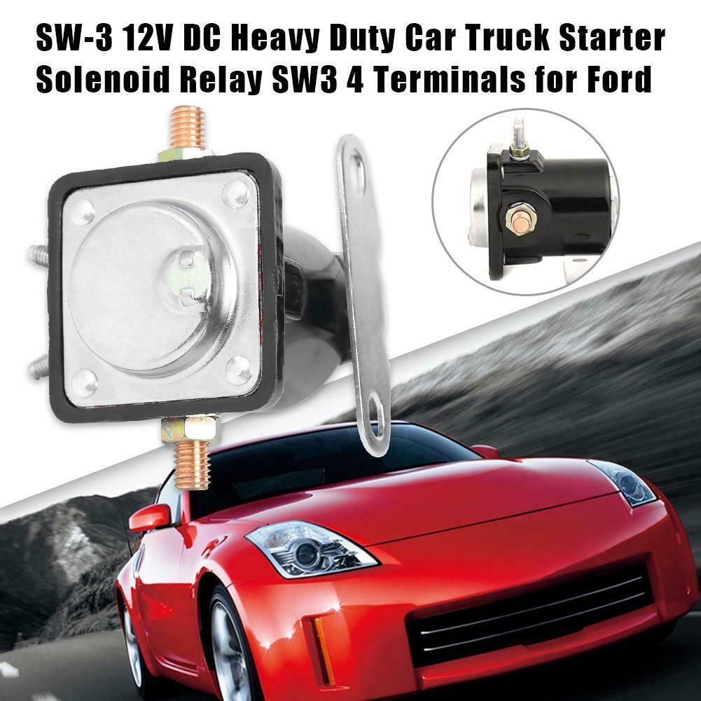 SW-3 Heavy Duty Car Truck Starter Solenoid Relay 4 Terminal for Ford 12V Replace