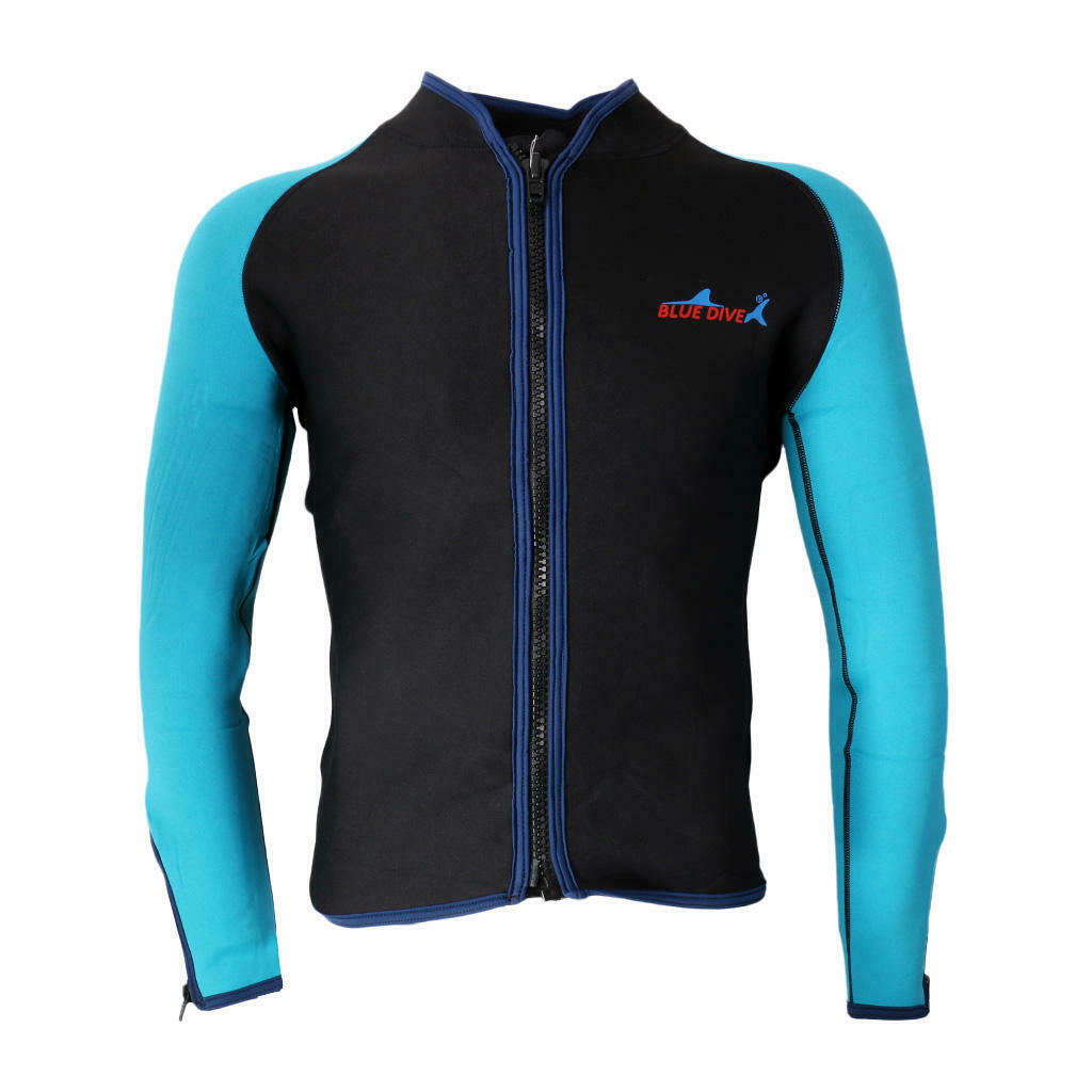 2mm men neoprene diving jacket top swimwear wetsuits black l