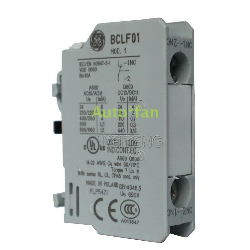 Brand New GE BCLF01 Auxiliary Contact 1NC Normally Closed
