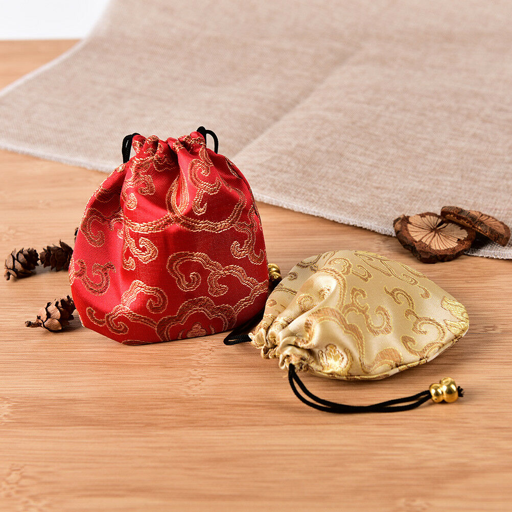 10X Chinese Handmade Mix Colors Silk Bag Coin Purse Gift Jewelry Bags Pou.l8