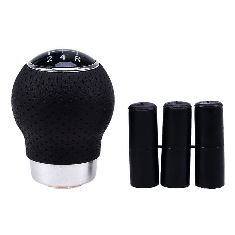High Quality Black Leather Aluminum Manual Car Gear Leather Shift Knob Shifter