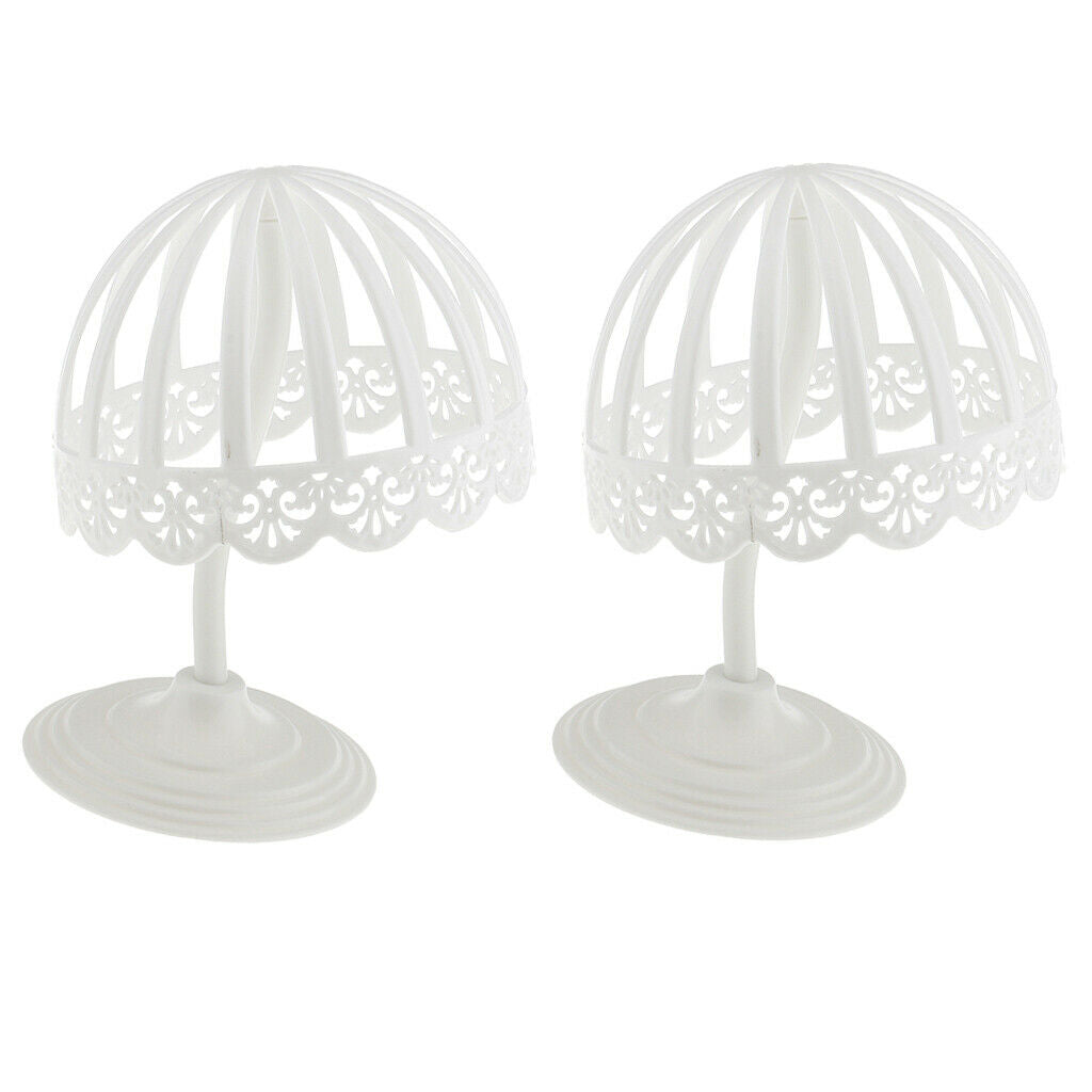 2pcs White Plastic Baby Hat   Display Holder Hair Wigs Rack Shelf Stand