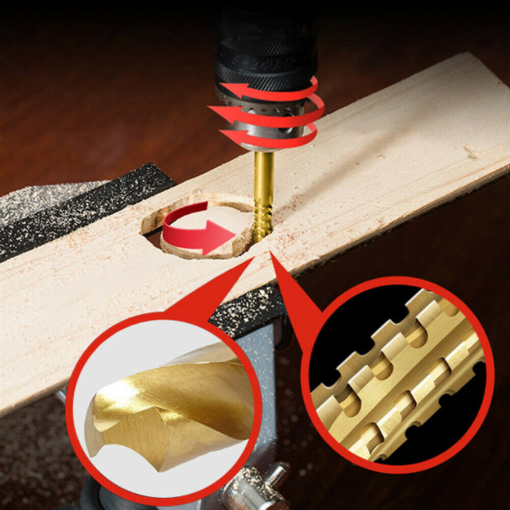 6Pc/set Cobalt Drill Bit Spiral Screw Metric Composite Tap Drill Bit Twist Drill