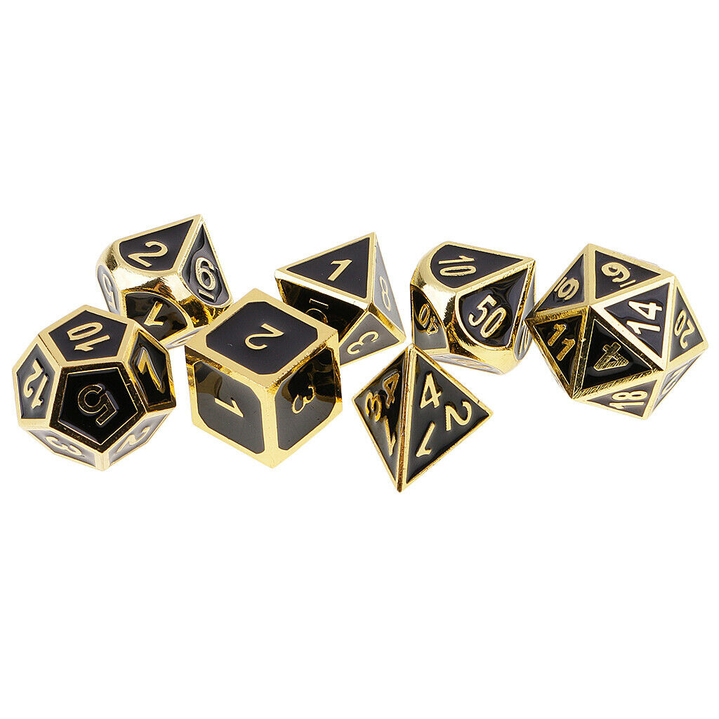 7X Metal Polyhedral Dice for Dungeons and Dragons Table Games+Dice Cup #3