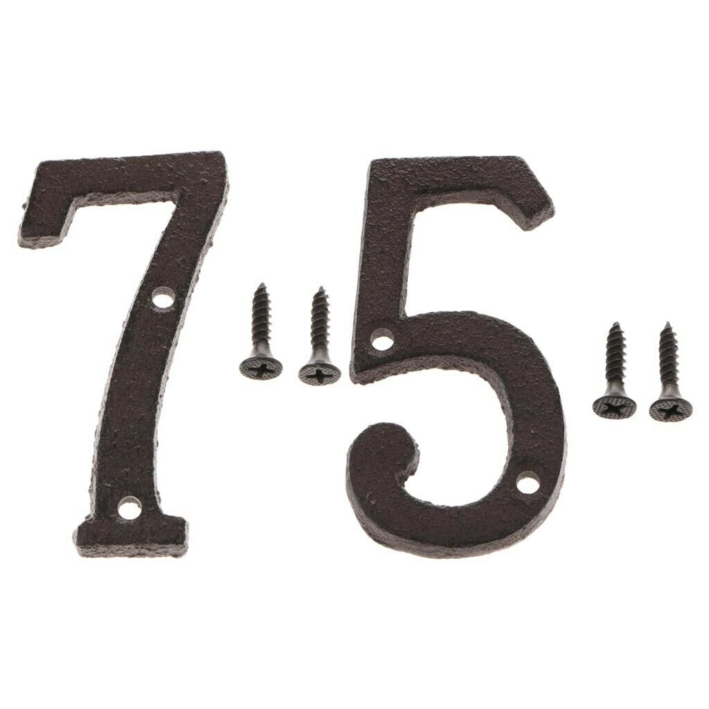 2x Doorplate Door Number Sign Plaque 5 & 7 Home Building Door Street Decor