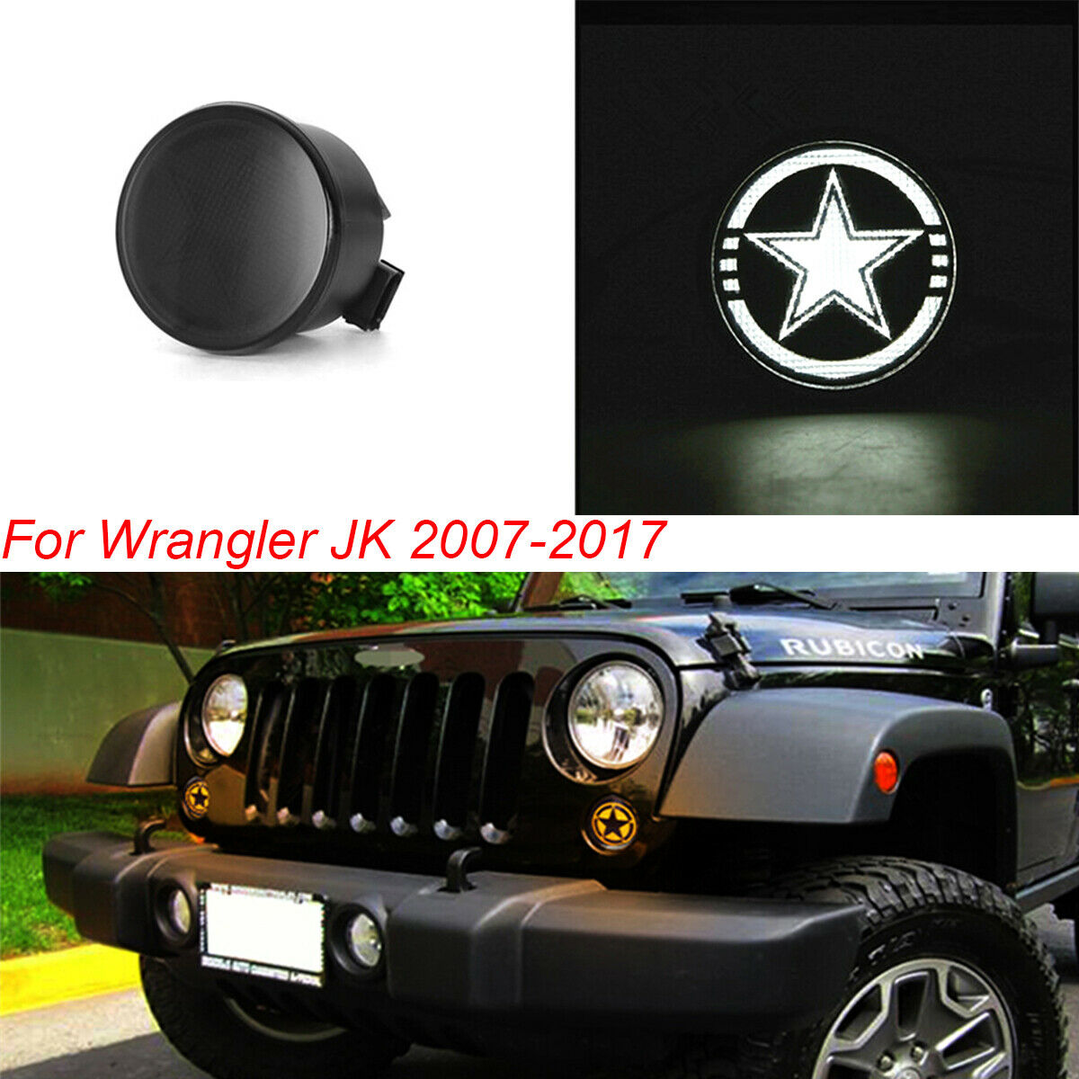 1 Set for Wrangler JK 2007-2017 Car LED Smoked White Amber Turn Signal Light