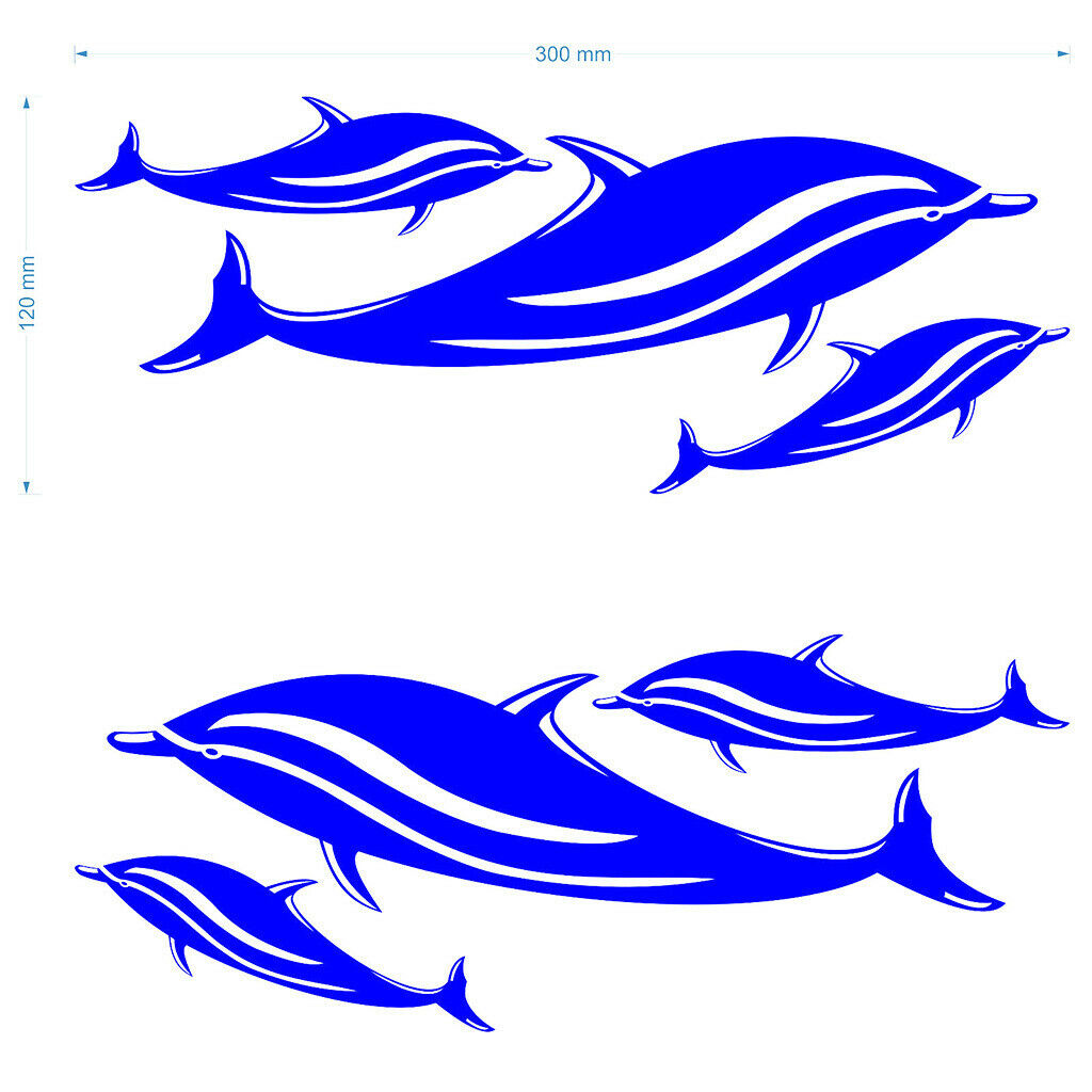 1 Pair (6 Dolphin) Vinyl Decals Stickers for Kayak Canoe Fishing Boat Dinghy