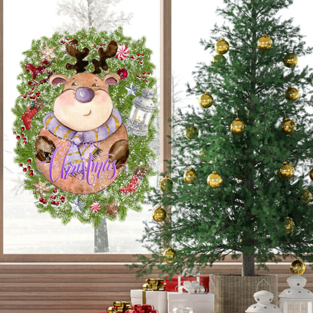 Christmas Window Stickers Santa Claus Elk Snowflakes Stickers Door Wall Decor