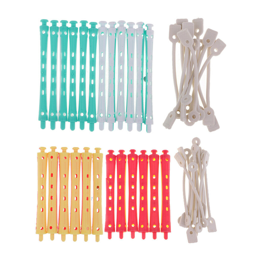 24x Perming Rods Rollers Curling Hairdressing All Size Hair Styling DIY