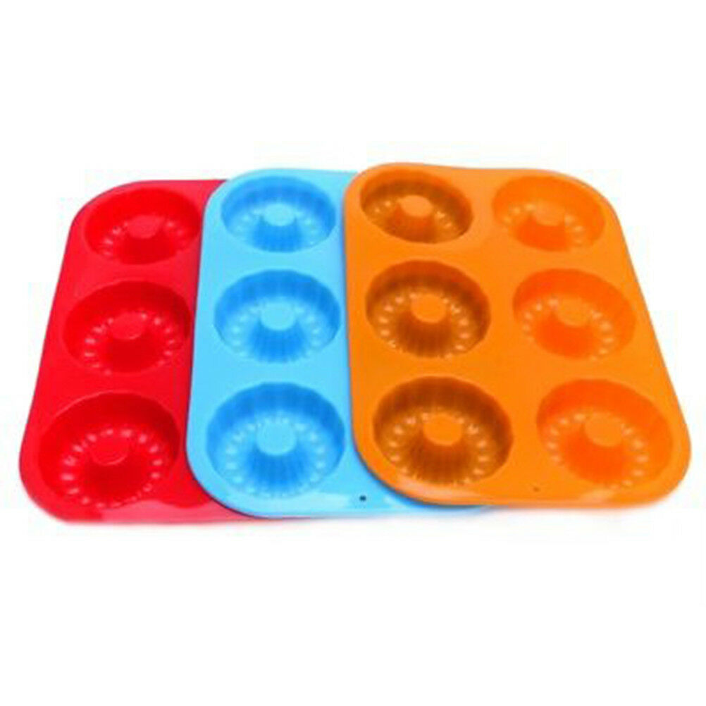 Silicone Donut Mould 6 Cavity Non-Stick Full-Sized Safe Baking Tray Maker PaDEAU