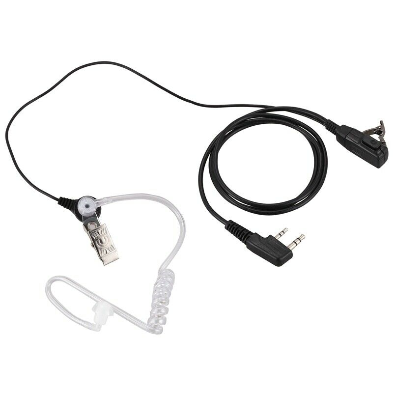 2 Pin PTT MIC Headset Covert Acoustic Tube In-ear Earpiece For Kenwood TYT BaoK9