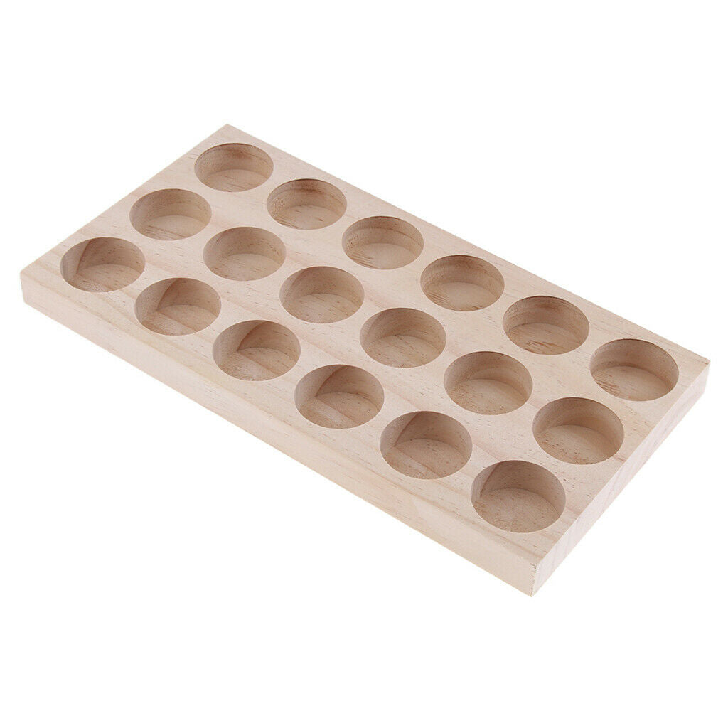 30/10ml Essential Oil Storage Box Wood Rack Organizer Display Holder 18Slots