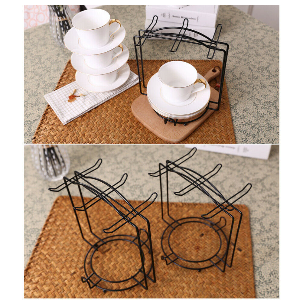 Innovative Hooks Mug Holder Glass Cup Rack Anti-Rust Coated Steel Display Stand