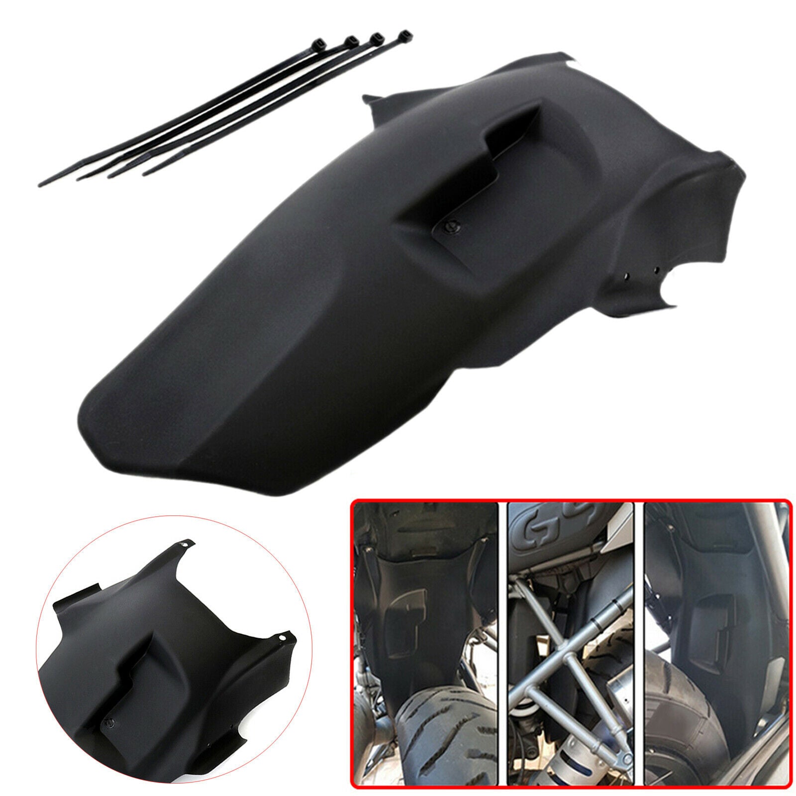 Motorcycle Rear Fender Wheel Hugger Mudflap Wings for BMW R1200GS 2008-2012