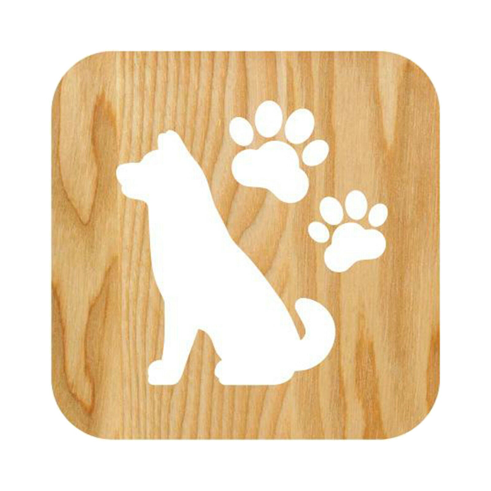 LED USB Wooden Night Light Dog Paw Hollow Bedroom Lamp Home Decoration for Kids