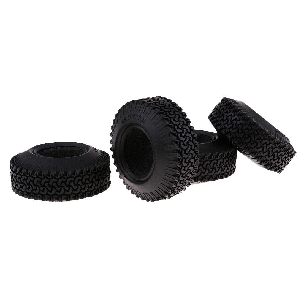 4Pcs 1:10 Scale Rubber Crush Stone Crawler Tire Set for RC Crawlers