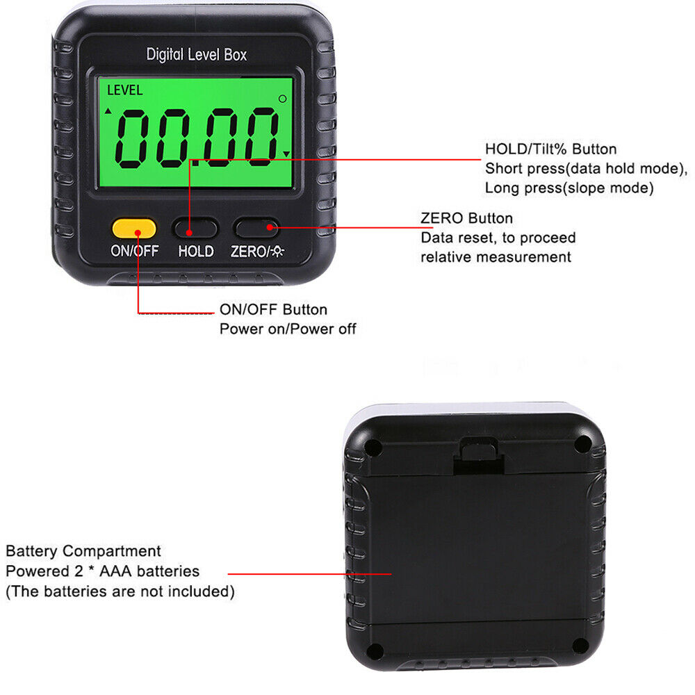 Level Gauge Digital LCD Protractor Magnetic Inclinometer Digital Angle Finder LI