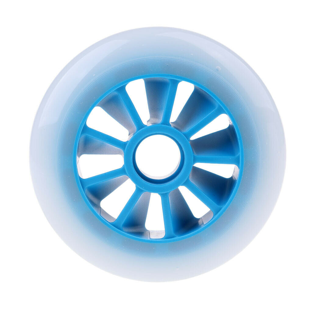 6X Outdoor PU Roller Inline Skates Wheel Replacement Racing Wheels 110mm Blue