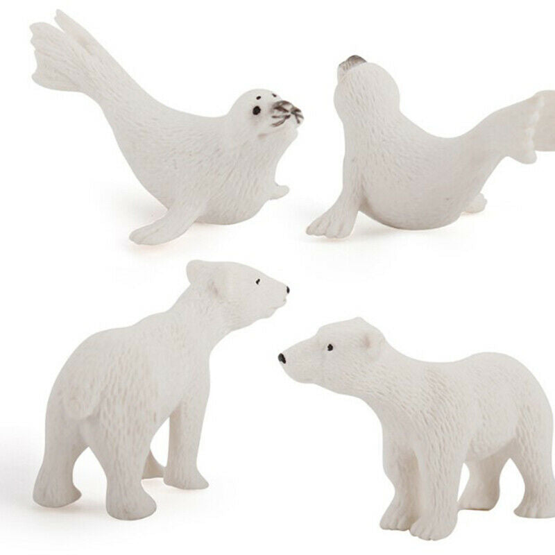 6PCS Mini Arctic Animals Penguins Polar Bear Action Figur.l8
