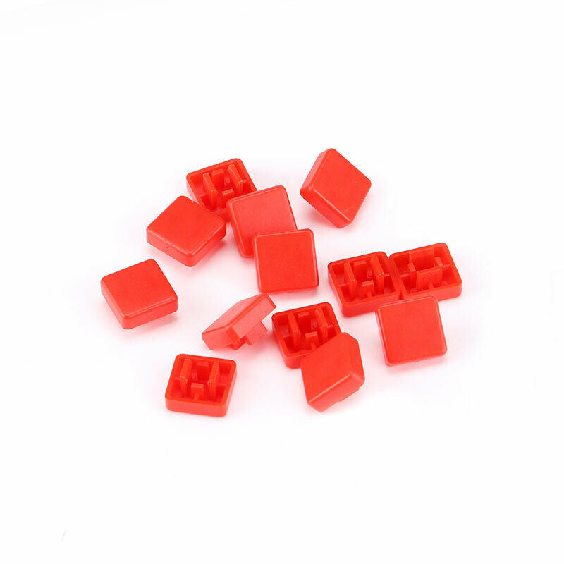 10pcs Square Toggle Switches touch/micro switch button cap for 12*12*7.3MM red