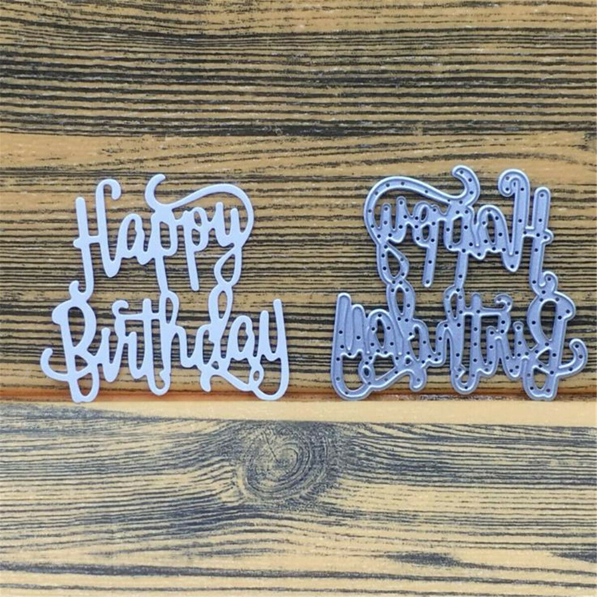 2x Happy Birthday Metal Cutting Dies Stencil DIY Scrapbooking Album Card Craft