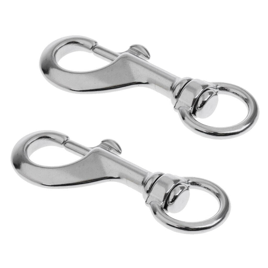 2x Stainless Steel Hook Ring Snap  Buckle Clip