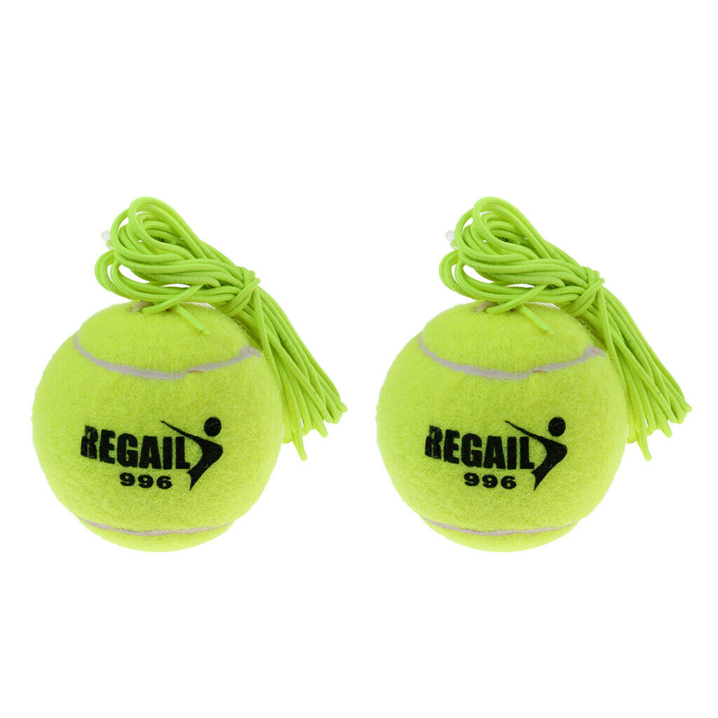 2Pcs Tennis Trainer Practice Ball Tennis Exercise Ball with Long Elasctic Cords