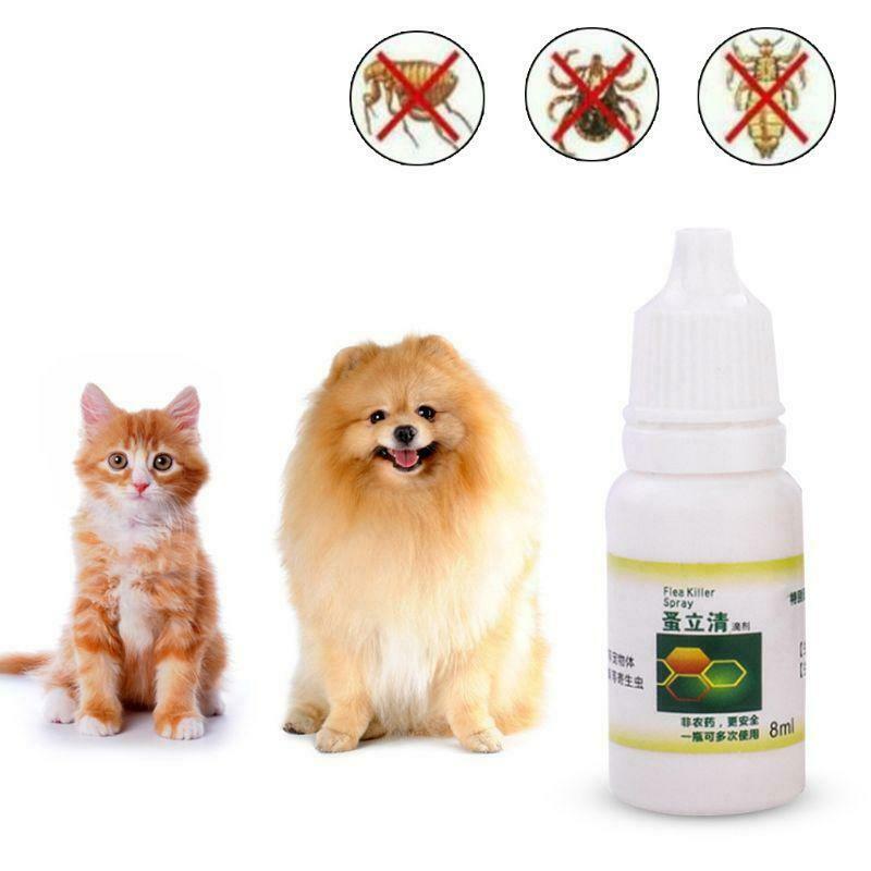 8ml Pet Dog Cat Flea Tick Killer Anti-flea Insecticide Spray Lice Insect Remover